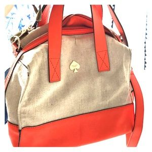 Kate Spade crossbody tote, orange and canvas